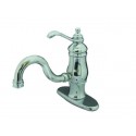Kingston Brass KS1401TL Heritage Single Handle 4" Centerset Lavatory Faucet w/ Push-Up & Optional Deck Plate