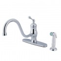 Kingston Brass KS1571BL Heritage Single Handle 8" Centerset Kitchen Faucet w/ Side Sprayer Kingston Brass KS1571BL Heritage Single Handle 8" Centerset Kitchen Faucet w/ Side Sprayer