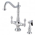 Kingston Brass KS177 Heritage Double Handle Kitchen Faucet w/ Brass Sprayer & ALBS lever handles Kingston Brass KS177 Heritage Double Handle Kitchen Faucet w/ Brass Sprayer & ALBS lever handles