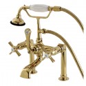 Kingston Brass AE10 Aqua Eden Millennium Deck Mount Clawfoot Tub Faucet w/ cross handes