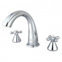 Kingston Brass KS236 Naples Two Handle Roman Tub Filler w/ AX cross handles