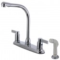 Kingston Brass FB2751NDL NuvoFusion 8-inch Centerset Kitchen Faucet w/ Side Sprayer