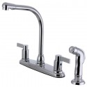 Kingston Brass FB275 NuvoFusion 8-inch Centerset Kitchen Faucet w/ Side Sprayer