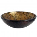 Kingston Brass EVSPFB7 Fauceture Palermo 16-1/2" Diameter Round Vessel Glass Sink, Amber