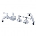 Kingston Brass KS33315AL Restoration Three Handle Roman Tub Filler w/ Hand & Shower