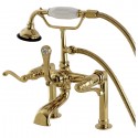 Kingston Brass AE103T Aqua Eden Royale Deck Mount Clawfoot Tub Faucet w/ lever handles