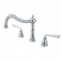 Kingston Brass KS134 Silver Sage Two Handle Roman Tub Filler & ZL lever handles