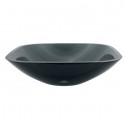 Kingston Brass EVSQFK4 Templeton Black Tempered Glass Vessel Bathroom Sink w/out Overflow Hole