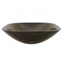 Kingston Brass EVSQFW4 Templeton Brown Tempered Glass Vessel Bathroom Sink w/out Overflow Hole