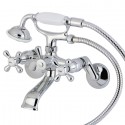 Kingston Brass KS266 Victorian Tub Wall Mount Clawfoot Tub Filler w/ Hand & Shower Kingston Brass KS266 Victorian Tub Wall Mount Clawfoot Tub Filler w/ Hand & Shower