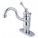 Kingston Brass KB140 Victorian Single Handle Mono Deck Lavatory Faucet w/ Retail Pop-up & BL lever Kingston Brass KB140 Victorian Single Handle Mono Deck Lavatory Faucet w/ Retail Pop-up & BL lever