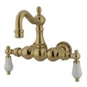 Kingston Brass CC100 Vintage 3-3/8" Wall Mount Clawfoot Tub Filler w/ Porcelain levers