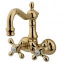 Kingston Brass CC107 Vintage 3-3/8" Wall Mount Clawfoot Tub Filler w/ metal cross handles Kingston Brass CC107 Vintage 3-3/8" Wall Mount Clawfoot Tub Filler w/ metal cross handles