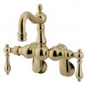 Kingston Brass CC108 Vintage 3-3/8" - 9" Adjustable Center Wall Mount Clawfoot Tub Filler w/ metal levers