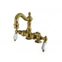 Kingston Brass CC109 Vintage 3-3/8" Deck Mount Clawfoot Tub Filler w/ porcelain levers