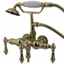 Kingston Brass CC Vintage 3-3/8" Deck Mount Clawfoot Tub Filler w/ Hand & Shower w/ metal levers Kingston Brass CC Vintage 3-3/8" Deck Mount Clawfoot Tub Filler w/ Hand & Shower w/ metal levers