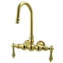 Kingston Brass CC1T Vintage 3-3/8" Wall Mount Clawfoot Tub Filler w/ metal levers