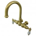 Kingston Brass CC3003T5 Vintage 3-3/8" Wall Mount Clawfoot Tub Filler w/ H&C Porcelain levers, Oxidized Satin Bronze