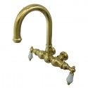 Kingston Brass CC3005T5 Vintage 3-3/8" Wall Mount Clawfoot Tub Filler w/ porcelain levers, Oxidized Satin Bronze