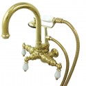 Kingston Brass CC301 Vintage 3-3/8" Wall Mount Clawfoot Tub Filler w/ Porcelain Lever Kingston Brass CC301 Vintage 3-3/8" Wall Mount Clawfoot Tub Filler w/ Porcelain Lever