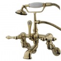 Kingston Brass CC45 Vintage Adjustable 3-3/8" - 10" Center Wall Mount Clawfoot Tub Filler w/ metal lever Kingston Brass CC45 Vintage Adjustable 3-3/8" - 10" Center Wall Mount Clawfoot Tub Filler w/ metal lever