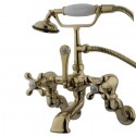 Kingston Brass CC46 Vintage Adjustable 3-3/8" - 10" Center Wall Mount Clawfoot Tub Filler w/ metal cross