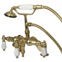 Kingston Brass CC62 Vintage Deck Mount Clawfoot Tub Filler w/ H&C Porcelain Lever