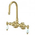 Kingston Brass CC9 Vintage Deck Mount Clawfoot Tub Filler w/ H&C Porcelain lever