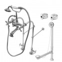 Kingston Brass CCK517 Vintage Freestanding Clawfoot Tub Faucet Package w/ Metal Cross Handles