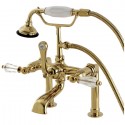 Kingston Brass AE10 Aqua Eden Wilshire Deck Mount Clawfoot Tub Faucet w/ wilshire lever handles