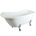 Kingston Brass VT7DE672826C Aqua Eden Serenity 67" Acrylic Clawfoot Slipper Tub with 7" Deck Drillings