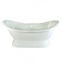 Kingston Brass VCTND723130 72" Cast Iron Double Slipper Pedestal Bathtub w/out Faucet Drillings