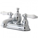 Kingston Brass KS700 4" Centerset Lavatory Faucet w/ Heritage Spout & PL Porcelain Lever Handle Kingston Brass KS700 4" Centerset Lavatory Faucet w/ Heritage Spout & PL Porcelain Lever Handle