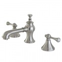 Kingston Brass KS7068BL English Country Widespread Lavatory Faucet w/ Brass English Country Pop-up Drain, Satin Nickel