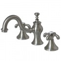 Kingston Brass GKS7168TX Water Saving French Country 8" Widespread Lavatory Faucet w/ Brass Pop-Up, Satin Nickel