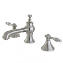 Kingston Brass KS7068NL Naples Widespread Lavatory Faucet w/ Brass Naples Pop-up Drain, Satin Nickel