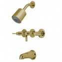 Kingston Brass KBX813 NuvoFusion Three Handle Tub & Shower Faucet