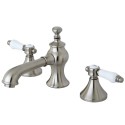 Kingston Brass KS7068BPL Vintage Widespread Lavatory Faucet w/ Brass Vintage Pop-up Drain, Satin Nickel