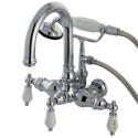 Kingston Brass CC3016T1 Vintage 3-3/8" Wall Mount Clawfoot Tub Filler with Hand Shower