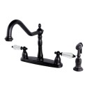 Kingston Brass KB175 8" Centerset Kitchen Faucet with Brass Sprayer, ORB Kingston Brass KB175 8" Centerset Kitchen Faucet with Brass Sprayer, ORB