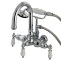 Kingston Brass CC3018T1 Vintage 3-3/8" Wall Mount Clawfoot Tub Filler with Hand Shower