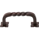 Top Knobs M71 Normandy Twist D-Pull w/Backplates-Patina Black