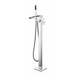 Dyconn BTF41-BN Victoria Contemporary/ Modern Design Freestanding Bath Tub Filler Faucet with Hand Shower