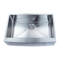 BOANN SKR3322 Hand Made Skirt Front R15 Single Bowl 33 x 22 1/4-Inch Undermount 304 Stainless Steel Kitchen Sink