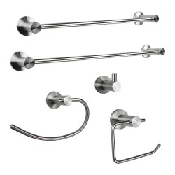 BOANN BNBA5PK Modern Stainless Steel Bathroom Hardware Set, 5 Piece