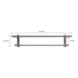 BOANN BNBATSR Stainless Steel Wall Mounted Towel Shelf/Rack and Bar