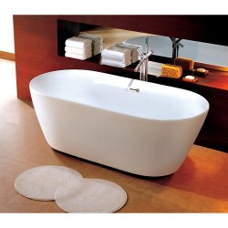 Dyconn DYF-WTM-02701-R Como 66.5 in. Acrylic Oval Slipper Flatbottom Non-Whirlpool Bathtub in White