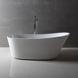 Dyconn DYF-WTM02803-NM Benerento 5.7 ft. Acrylic Slipper Flatbottom Non-Whirlpool Bathtub with Oval in White