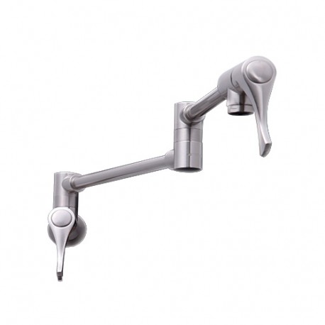 Dyconn Faucet WPF06-BN Contemporary/Modern Savannah Retractable Modern Wall Mount Pot Filler Faucet, Brushed Nickel