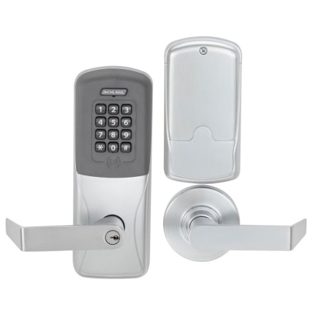 Schlage Commercial CO-200-CY-40-KP TLR 626AMJD SAR29R RHR CO-200 Rights on Lock - Cylindrical Electronic Access Control Keypad Programmable Lock w/ Schlage C Keyway